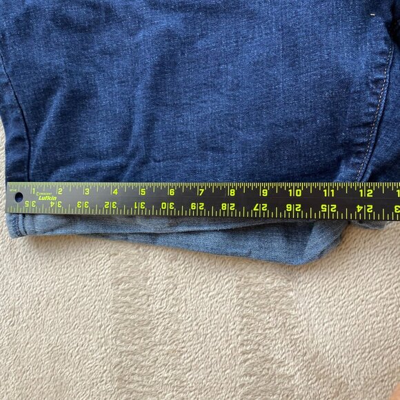 Levis Womens Classic Denim Shorts Size 24W Cotton & Viscose Blend Dark Blue - Picture 7 of 14